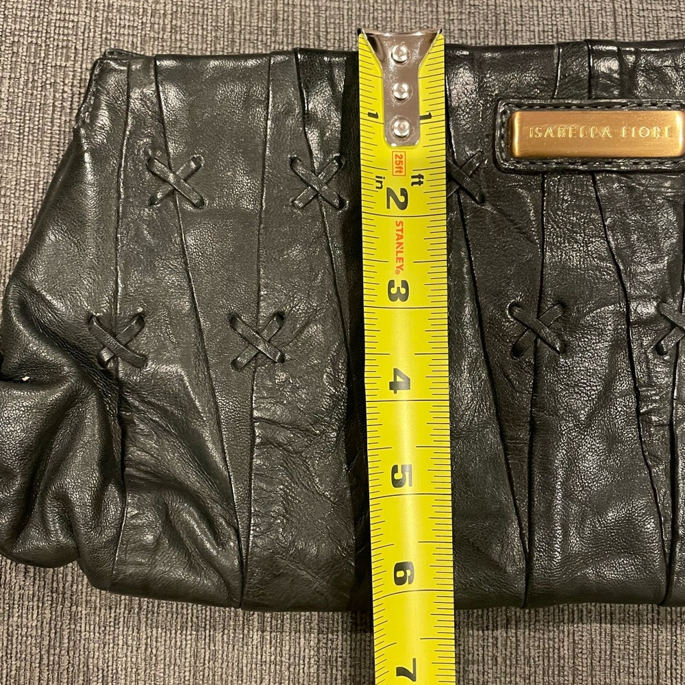 Isabella Fiore Black Leather Clutch - Picture 5 of 6